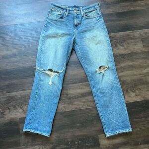 J. Crew women’s Blue Distressed Boyfriend Jeans size 26
